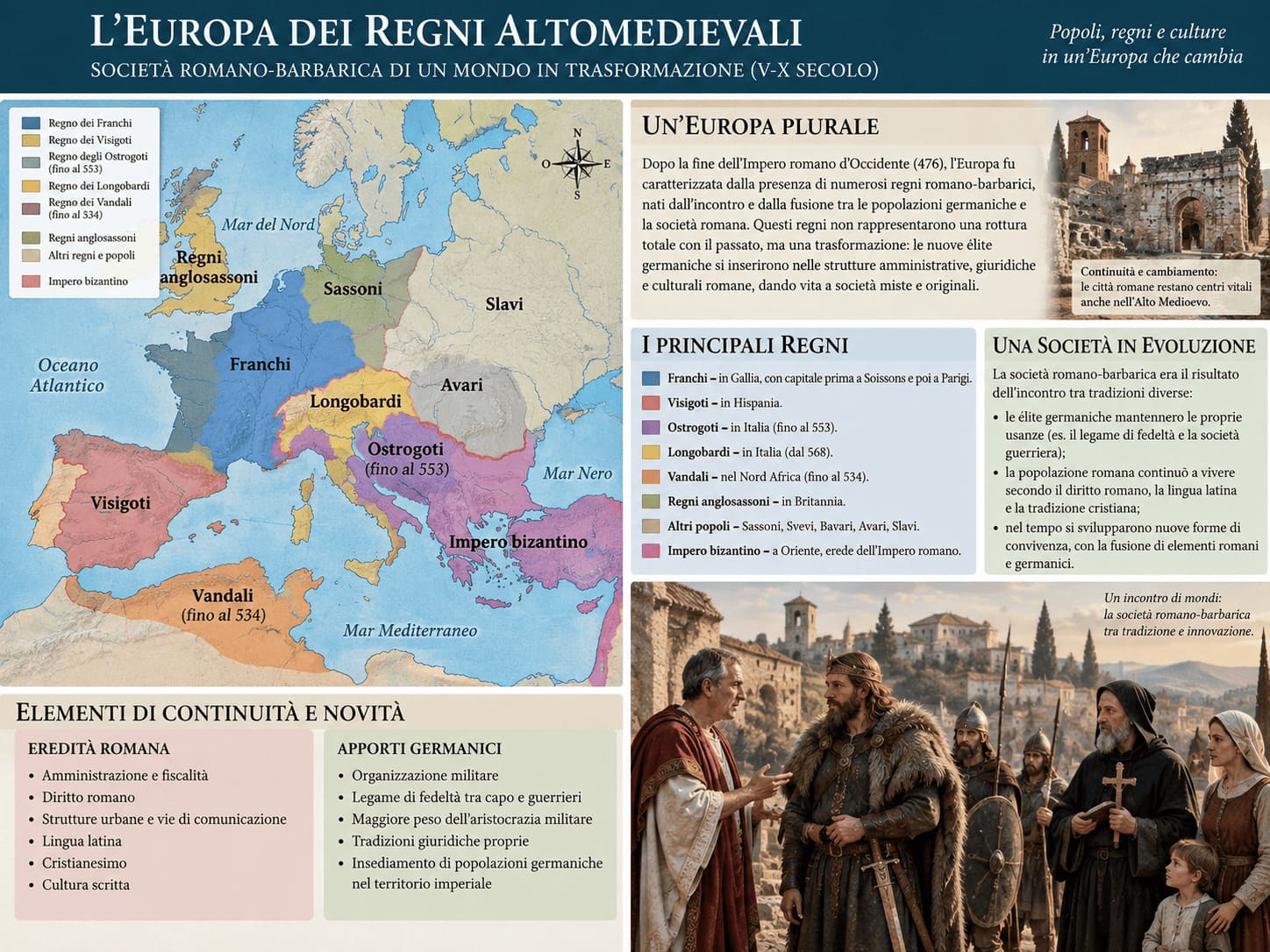 società romano barbarica mappa concettuale