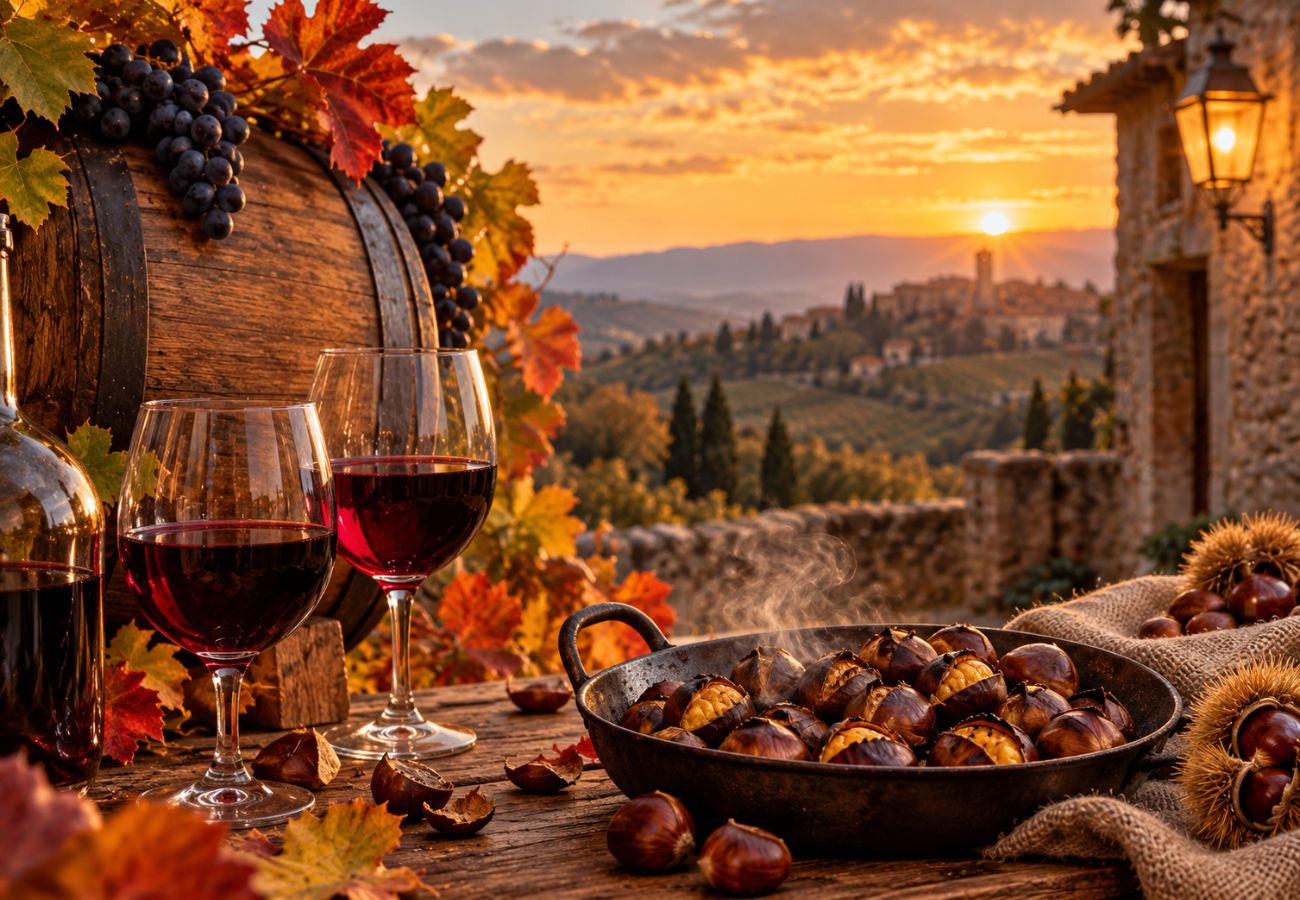 San Martino vino nuovo e castagne