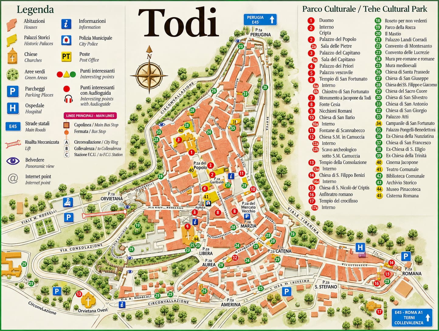 Mappa Todi